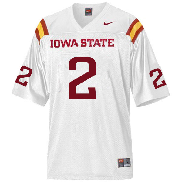 Iowa State Cyclones Men's #2 Sean Shaw Jr. Nike NCAA Authentic White College Stitched Football Jersey MS42M55MA